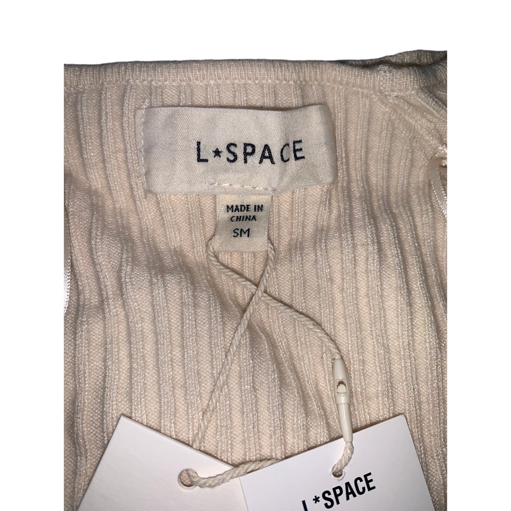 NEW L*Space Camryn Ribbed Fitted Long Sleeve Tapioca (Cream) Sweater Size Small - Picture 14 of 16